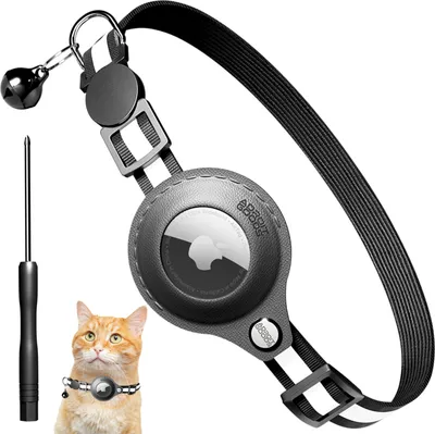AdroitGoods Airtag Obojok pre mačky/psy - čierny - Gps Tracker Pet - vhodný pre Apple AirTag