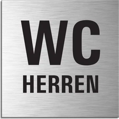 Produktbild von Schild - WC Herren | Türschild 120 x 120 mm Aluminium selbstklebend