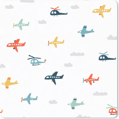 Produktbild von MuchoWow® Mauspad Mousepad Schnittmuster - Hubschrauber - Flugzeug - Jungen - Kinder - Kinder 20x20 cm - Mousepads - Maus Mat - Pad - Mausunterlage - Desk Mat - Bureauartikeln