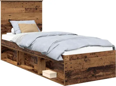 Produktbild von vidaXL Bettrahmen Altholz 75 x 190 cm Massives Kiefernholz