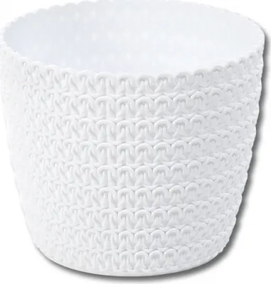 Zdjęcie produktu dla Osłonka na doniczkę MAGNOLIA JERSEY biała plastikowa d14x12cm