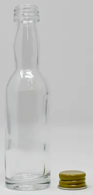 Glasflaschen 100x 40 ml mit Whiskyhals, transparent, Schraubverschluss