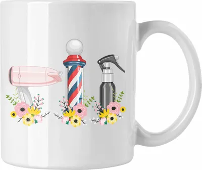 Produktbild von Trendation - Friseurin Tasse Geschenk Schere Grafik Frisörin Geschenkidee Geburtstag Weihnachten 3 Grafik Hair Stylistin (Weiß)