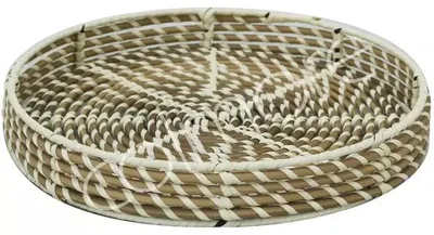 Imagen del producto de Mesa auxiliar, diseño "light", material: ratán natural, dimensiones: 33x33x5 cm