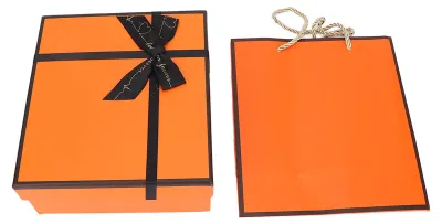 Obrázek produktu pro Sada dárkových krabiček, oranžová krabička s krycí páskou, na Vánoce, narozeniny, výročí