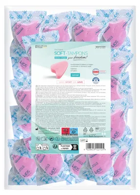 Immagine prodotto di JOYDIVISION Soft Tampons Normal 30 Unità - Tamponi Ergonomici Senza Filo per Sport, Uso Quotidiano e Intimità - Materiale Delicato Sulla Pelle, Vestibilità Universale per un Utilizzo Discreto