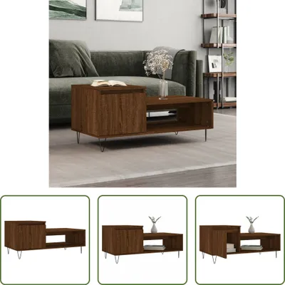 Produktbild von The Living Store Couchtisch Braun Eichen-Optik 100x50x45 cm Holzwerkstoff