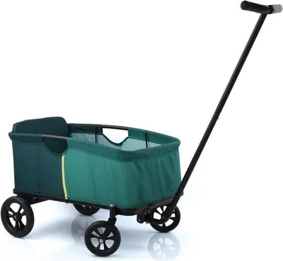 Produktbild von Kinderwagen mit Schiebevorrichtung - Opvouwbarer Transportwagen - Kindertransportkar - Strandwagen mit Duwstang - Kinderwagen aus Kunststoff