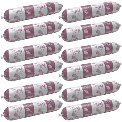 Produktbild von TufTuf | Hundefutter Schweinefleisch - Nassfutter Set 12x900g Riegel - Hunde nass fur Hund