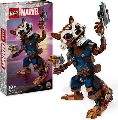 Produktbild von LEGO Marvel Rocket & Baby Groot, baubares Superhelden-Spielzeug für Kinder aus Marvel Studios' Guardians of the Galaxy, Figur für Rollenspiele, Geschenk für Jungs und Mädchen ab 10 Jahren 76282