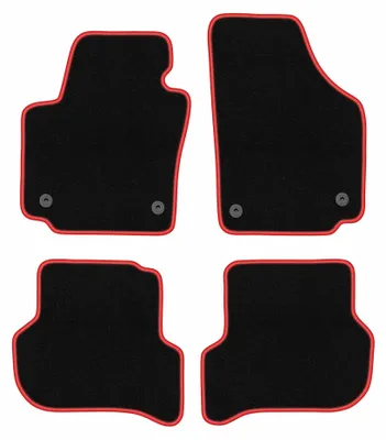Image de Tapis de sol en moquette pour Seat Altea XL 08.2008-2015 (monospace) – jeu 4 pièces, noir/rouge, sur mesure – Wielganizator CARLUX