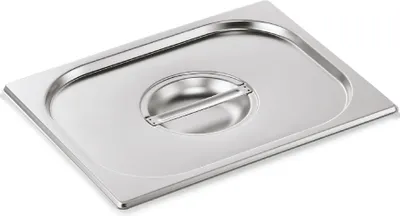 A stainless steel rectangular lid for a food pan.