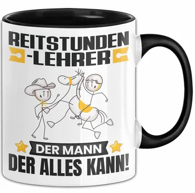 Produktbild von Reitstundenlehrer Tasse Geschenk für Reitstundenlehrer Der Mann Der Alles Kann Geschenkidee zum Geburtstag (Schwarz)