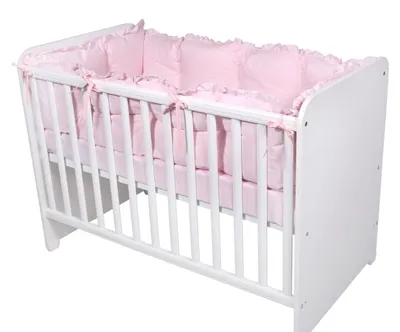 Produktbild von Lorelli Babybett-Nestchen 4-teilig rundum, Babybett 120 x 60 cm, 100% Baumwolle rosa