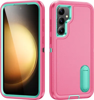 Immagine prodotto di Custodia per Samsung Galaxy S23 FE Custodia protettiva antiurto ibrida a tre strati con supporto Rosa
