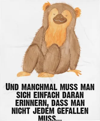 Produktbild von Mr. & Mrs. Panda Fleecedecke Affe - Weiß - Geschenk, Plaid, Selbstliebe, Afrika, Affen, Schlummerdecke, Selfcare, Kinderdecke, Respekt, Liebe, Erstlingsdecke, Babydecke