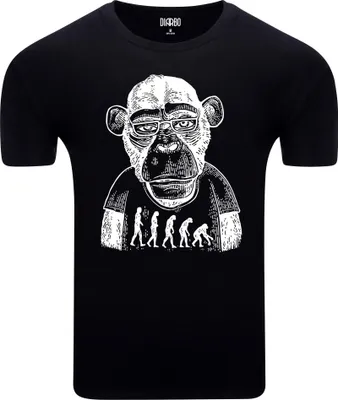 Obrázok produktu pre Diarbo Pánske tričko s vtipnou potlačou From Man to Monkey Black Veľkosť XXXL