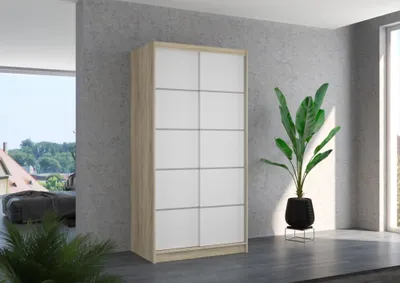 Obrázek produktu pro Policová šatní skříň 100 cm BAFRIX - dub sonoma / bílá