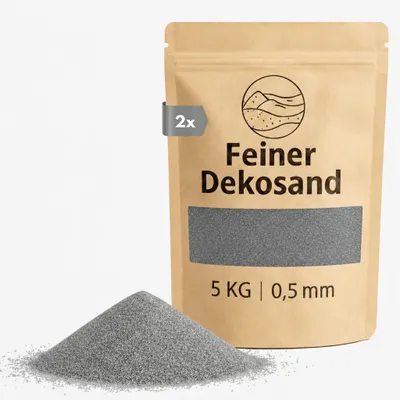 Productafbeelding van Deko-Sand, lichtgrijs, 10 kg, geschikt voor vazen, glazen en decoratieve versieringen