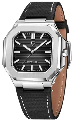 Produktbild von Herrenuhr Pagani Design Nautilus, echtes Leder, schwarz