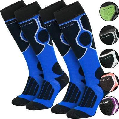 Produktbild von Black Snake® 2 Paar Skisocken für Damen und Herren Funktionssocken Sportsocken - Schwarz/Blau - 43/46