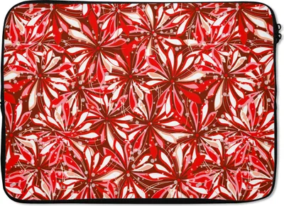 Produktbild von MuchoWow® Laptop Hülle 14 ZollBlüte - Rot - Muster - Blumen Laptoptasche - Laptoptasche - Stoßsicher - Schutzhaube