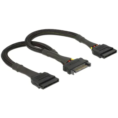 Produktbild von Delock - Stromkabel - SATA-Stromstecker (M) zu SATA-Stromstecker (W) - 25 cm