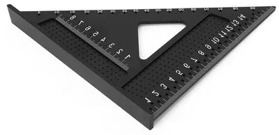 Productafbeelding van Driehoek liniaal - Timmerman vierkant - Houtbewerking projecten - Nauwkeurige hoekmeting - 7 inch - Aluminium