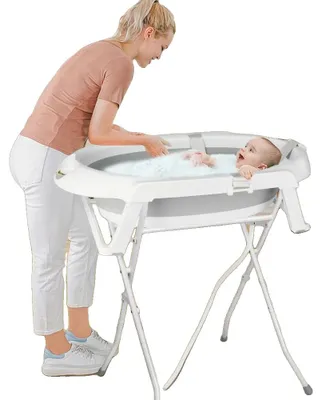 Zdjęcie produktu dla Wanna dla niemowląt, składana, z ergonomiczną podkładką, kolor: szary