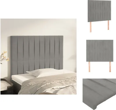 Immagine prodotto di vidaXL Testiere 2 pz. Velluto grigio chiaro 90x5x78/88 cm - Testate e piedi