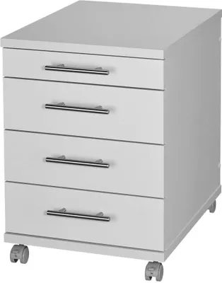 Produktbild von MÖBELPARTNER Rollcontainer lichtgrau 4 Auszüge 42,0 x 50,0 x 56,9 cm
