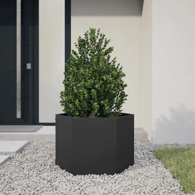 Produktbild von "2026 Promotion" Hochbeet - Pflanzkübel - Schwarz Sechseckig 69x60x45 Stahl - Beete CC30901