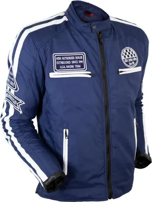 Produktbild von Streifen Motorrad Textiljacke Mit Protektoren Winddicht Bikerjacke Motorradjacke(2XL,Blau / Weiß)