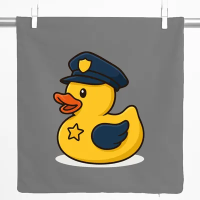 Produktbild von Huuraa Kissenbezug Quietscheente Polizei Comic Gummiente 40x40cm Steel Grey Baumwolle Dekokissenbezug Geschenkidee
