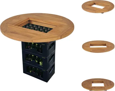 Image de vidaXL Table de bierre teck 70 cm - Plateaux de table