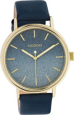 Produktbild von Oozoo Leder Damen Uhr C10938 Analog Quarzuhr Armband dunkelblau Timepieces D2UOC10938
