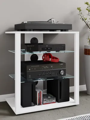 Produktbild von Folas Hifi-Möbel 3 Ablagen weiß.