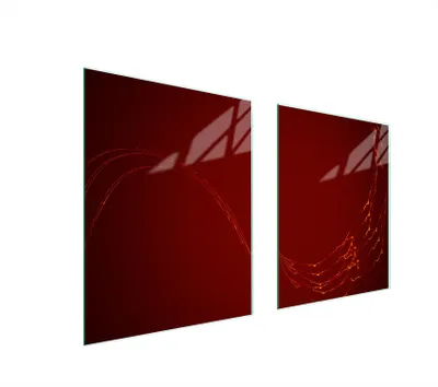 Image de Plaque De Protection En Verre Pour Cuisinière 85X52 Rouge