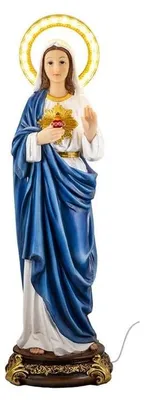 Marienfigur mit Lichtkranz, Kunstharz, handbemalt, 63 cm