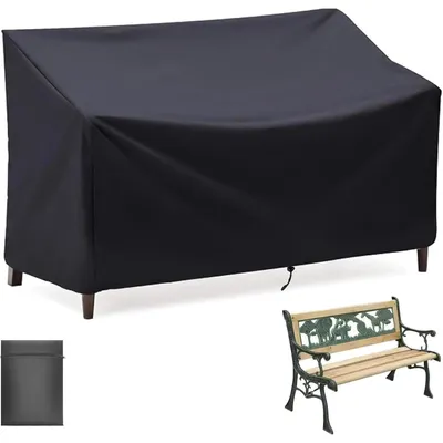 Immagine prodotto di Copertura protettiva per panchina da giardino, dimensioni 163x66x89 cm, tessuto Oxford 210D, impermeabile e resistente al vento