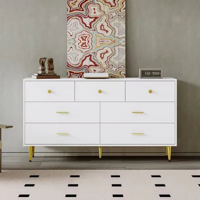 Produktbild von ODIKALO Sideboard Kommode Küchenschrank Anrichte 7 Schubladen Aufbewahrungsschrank