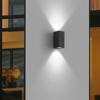 Immagine prodotto di Moderna lampada da parete a led, 12W parete luce su e giù illuminazione parete bianco 1200lm, IP65, per soggiorno camera da letto corridoio, nero
