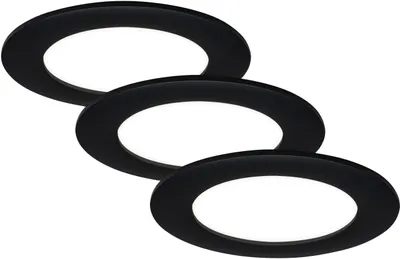 Productafbeelding van Di-Ka LED inbouwspot Flat-In, set van 3, zwart mat, Ø 12 cm, 7 W