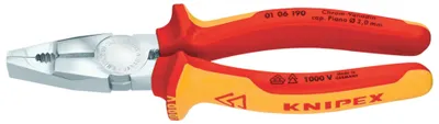 Produktbild von Kombizange 01 06 190 VDE (rot/gelb, Griffe isoliert, VDE-)