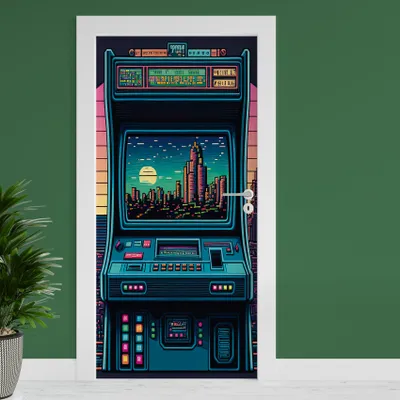 Produktbild von Türfolie "Konsole Retro" 90x200cm Türposter Deko Aufkleber Folie Tapete TF03-08