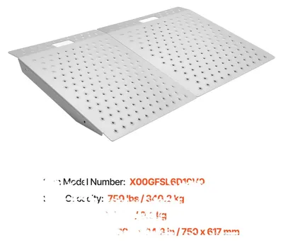 Obrázok produktu pre Rampa pre invalidné vozíky, povrch s protišmykovou úpravou, odolná hliníková konštrukcia, rozmer 75 x 61,7 cm