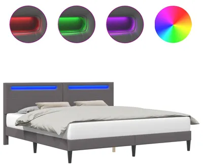 Immagine prodotto di Struttura del letto con testiera Grigio 200 x 200 cm Pelle finta