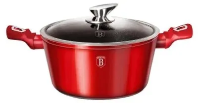 Obrázek produktu pro Mramorovaný hrnec s poklicí, 30 cm, burgundská metalická linka Berlinger Haus BH 6192