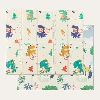 Productafbeelding van CASABEL Baby Speelmat, 180x150cm, Opvouwbare en Waterdichte Babymat met Dinosaurusdesign