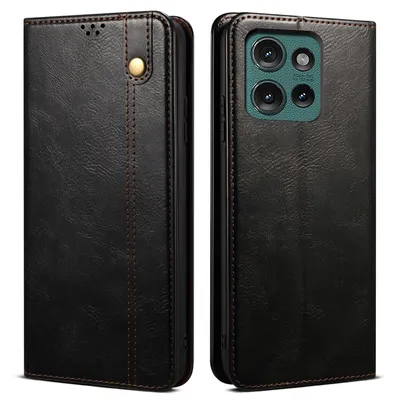 Immagine prodotto di Custodia per Motorola Edge 50 in pelle flip case portafoglio con funzione stand nero